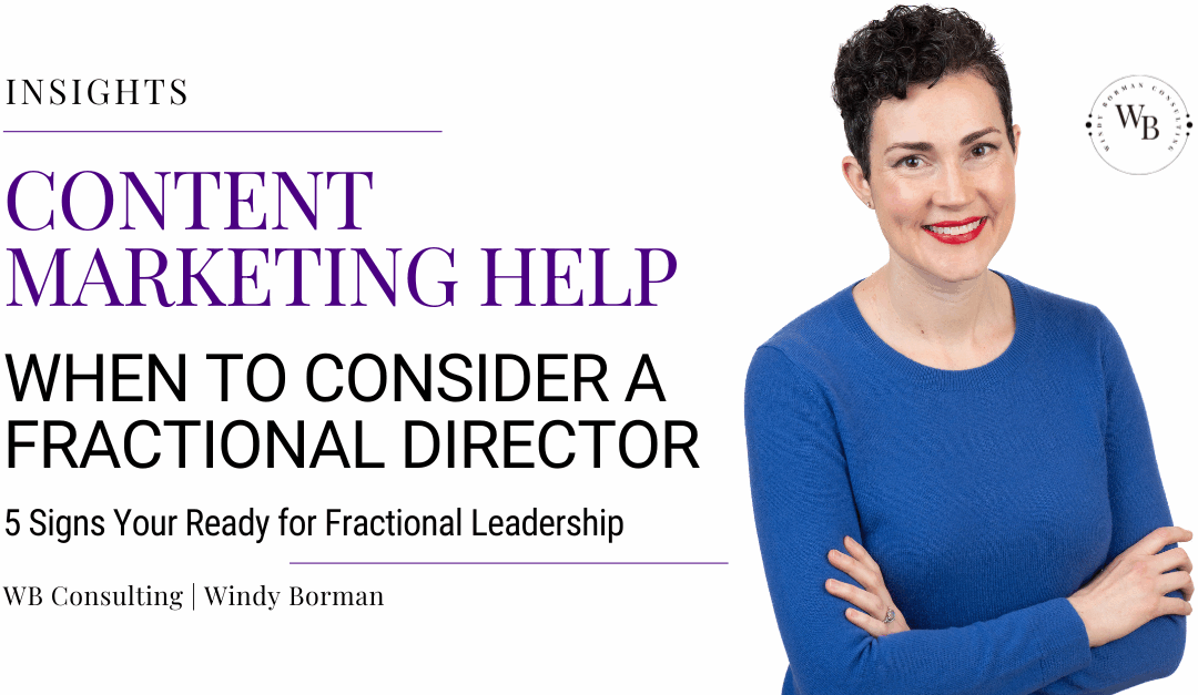 Windy Borman is a Fractional Director of Content, helping founders and CEOs amplify their stories across film, media, and events. She is a woman, with short, dark, curly hair. She smiles, wearing a blue sweater and red lipstick.