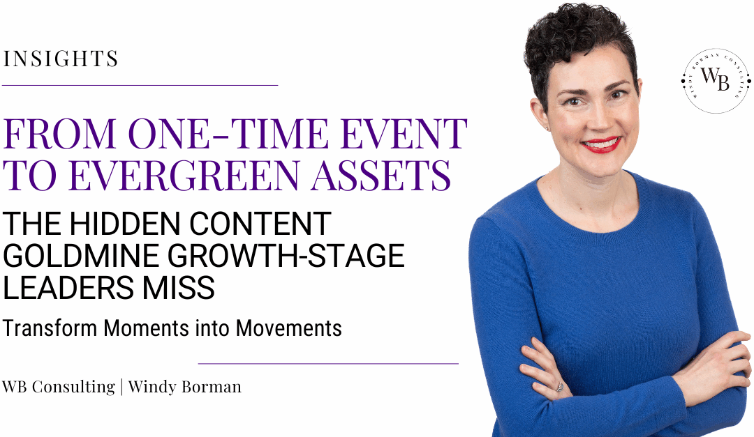 Windy Borman is a Fractional Director of Content, helping founders and CEOs amplify their stories across film, media, and events. She is a woman, with short, dark, curly hair. She smiles, wearing a blue sweater and red lipstick.