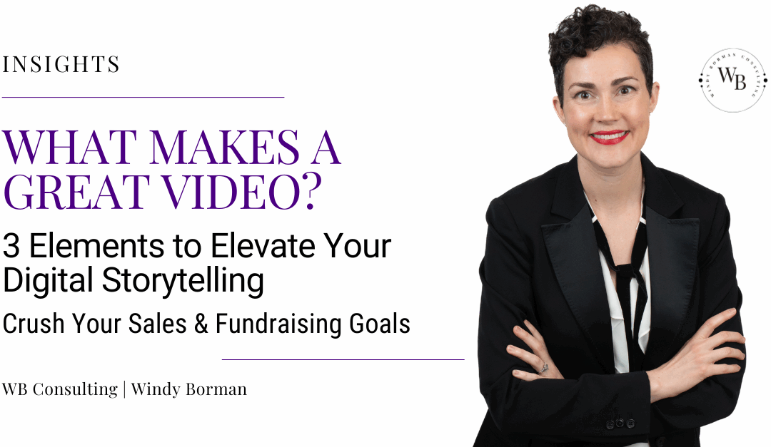 Windy Borman, a woman with short, dark, curly hair, wears a tuxedo jacket, white shirt, and loose black tie. She smiles, wearing red lipstick, and crosses her arms. Windy Borman is a Fractional Director of Content. She helps Founders and CEOs amplify their stories across film, media, and events.